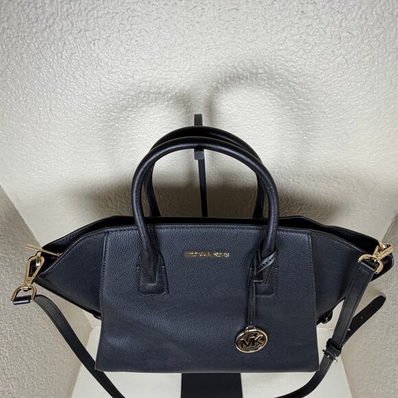 Michael Kors Avril Large Pebbled Leather Top-Zip Satchel in black w/COA - Picture 11 of 14
